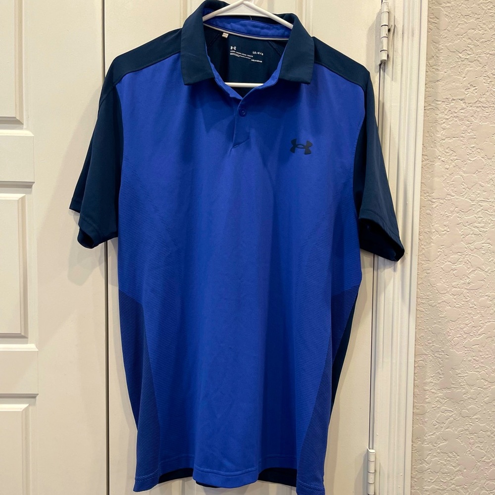 Under Amour Men’s Heat Gear Polo Color block Size:Large Preloved No Flaws